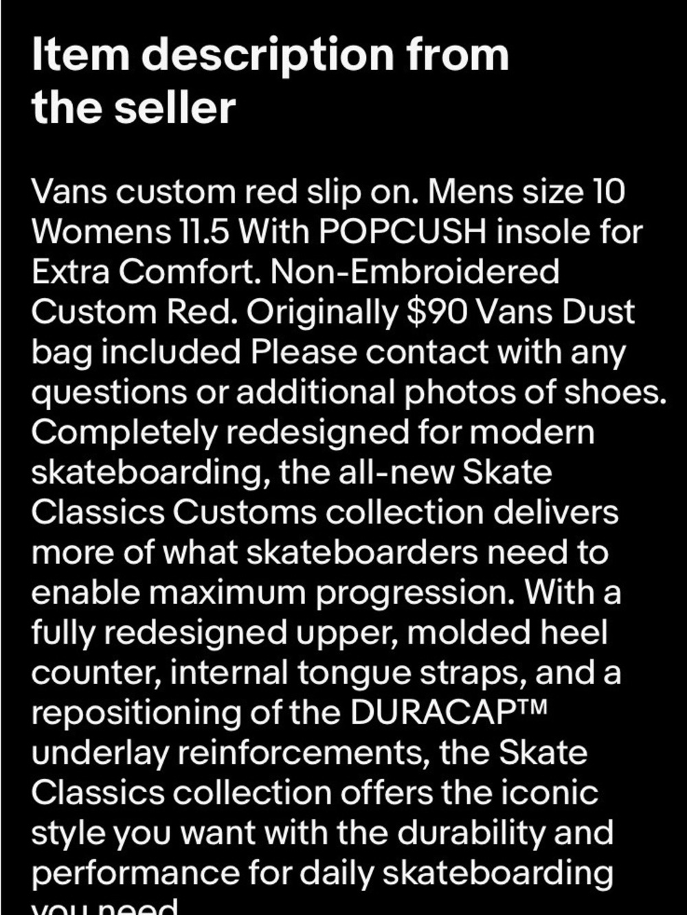 Vans custom non embroidered Red Canvas Classic Slip-On Loafers - Picture 2 of 10